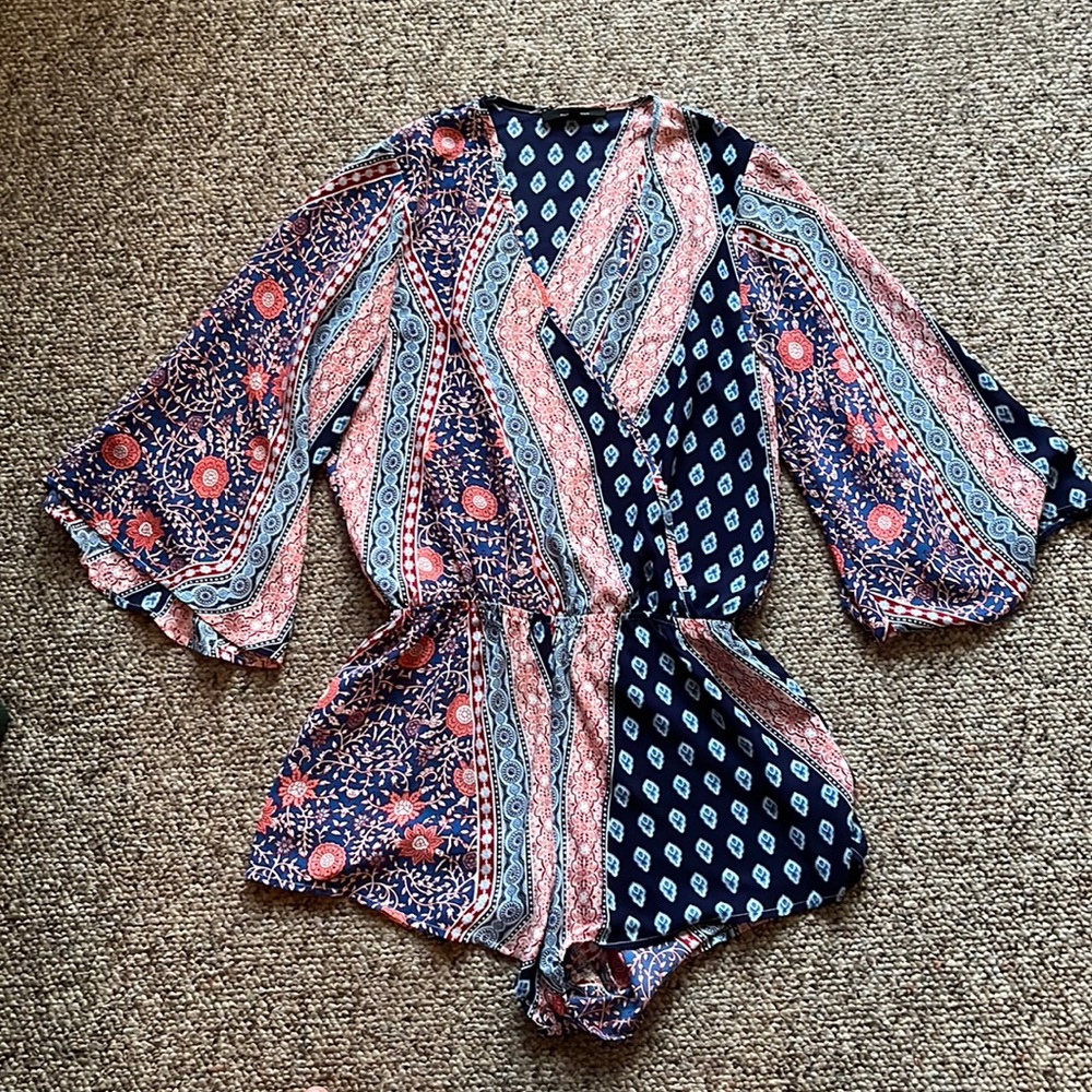 Olivaceous paisley romper